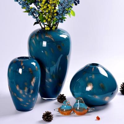 欧式彩色的玻璃花瓶大摆件 高档玻璃瓶鲜花插花器艺术工艺品包邮